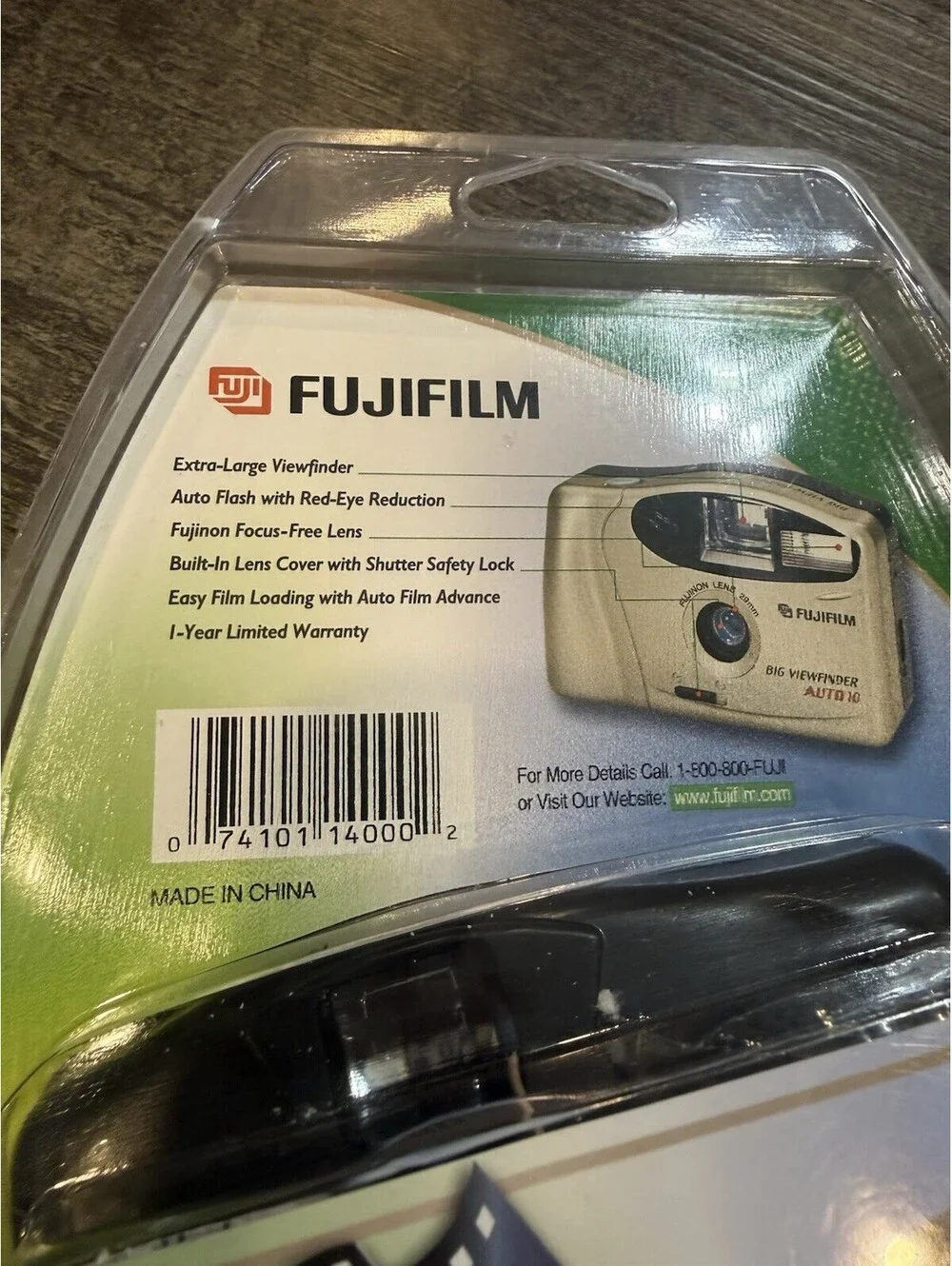 FUJIFILM BIG VIEW FINDER AUTO 1035 FILM CAMERA 29mm STRAP NEW With Film